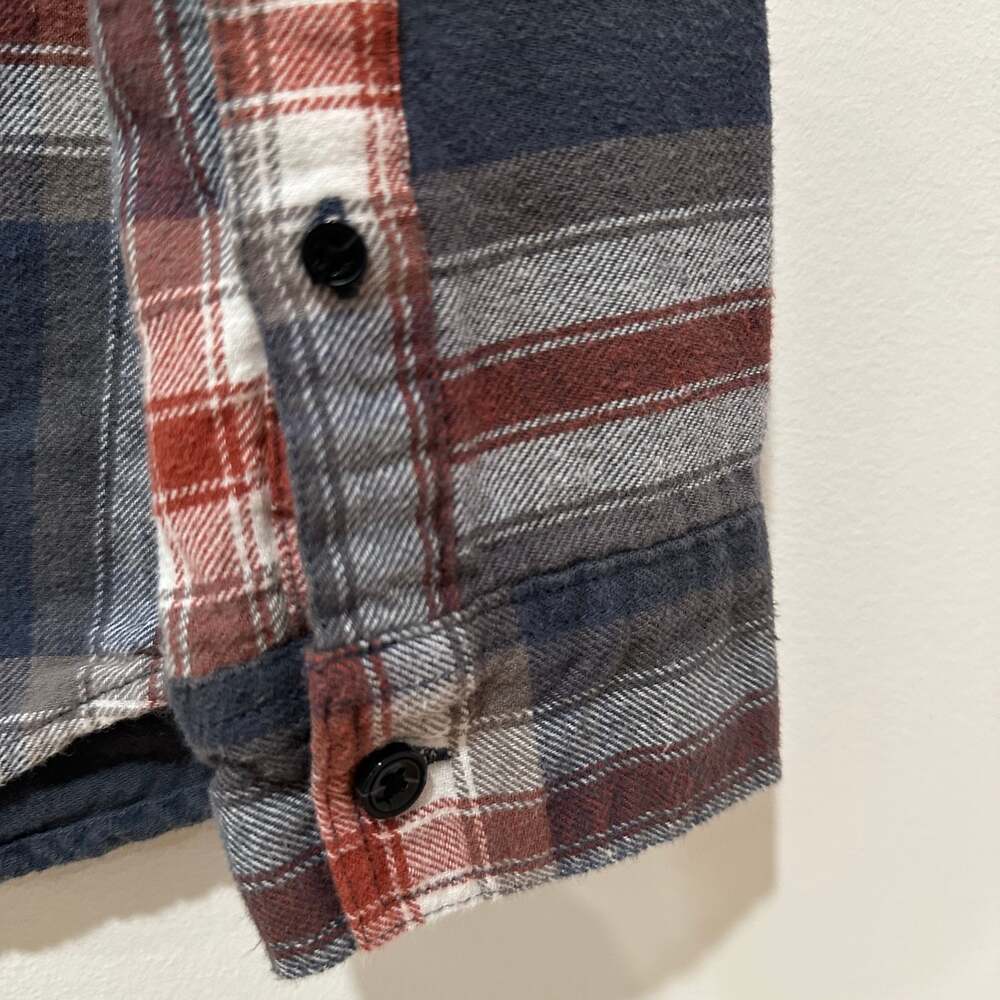 Abercrombie Kids Boys’ Blue, Grey, Red & White Flannel Button Up Shirt 13/14 - Picture 4 of 6